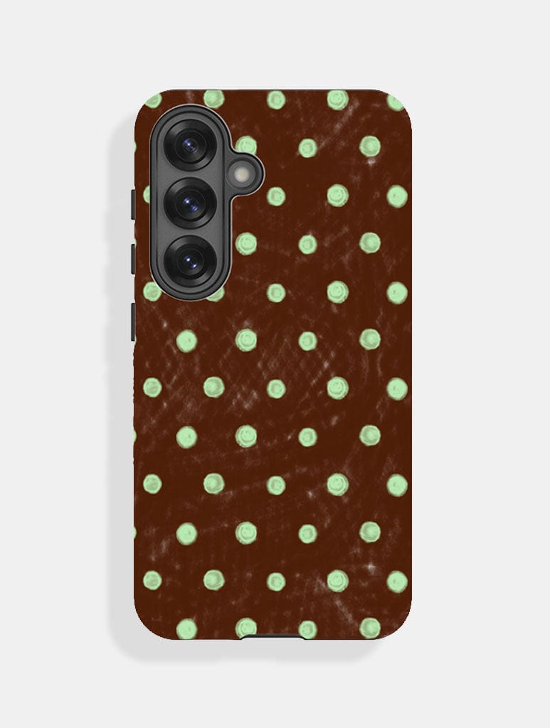 Mint And Brown Painted Polka Dot Ultra Protective Samsung Case Phone Cases Skinnydip London