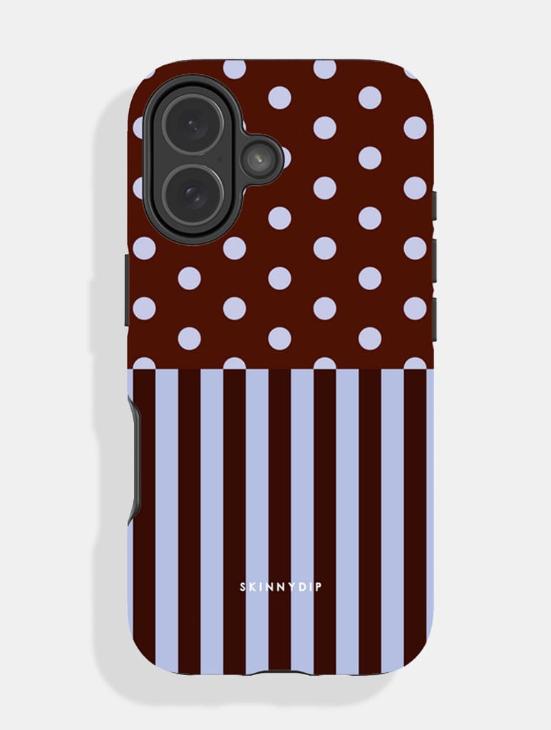 Mixed Pattern Blue And Brown Ultra Protective iPhone Case Phone Cases Skinnydip London
