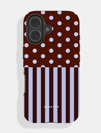 Mixed Pattern Blue And Brown Ultra Protective iPhone Case Phone Cases Skinnydip London