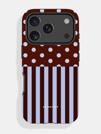Mixed Pattern Blue And Brown Ultra Protective iPhone Case Phone Cases Skinnydip London