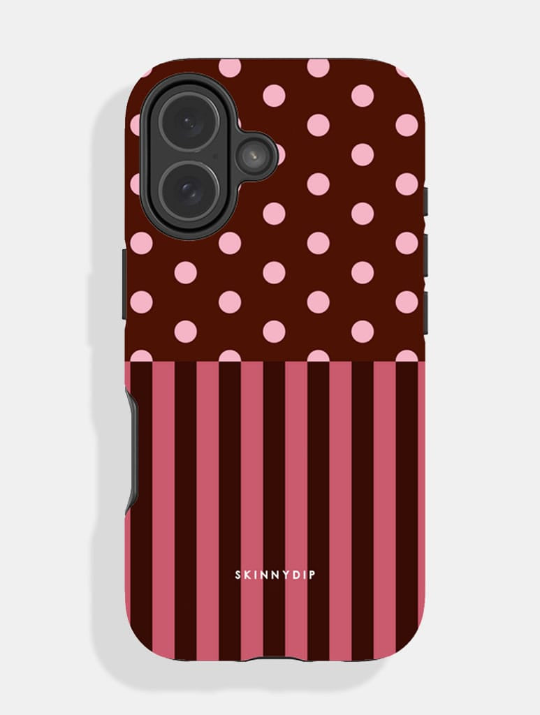 Mixed Pattern Blush And Brown Ultra Protective iPhone Case Phone Cases Skinnydip London