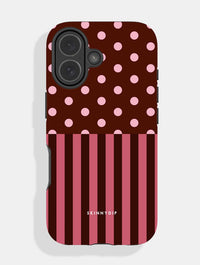 Mixed Pattern Blush And Brown Ultra Protective iPhone Case Phone Cases Skinnydip London