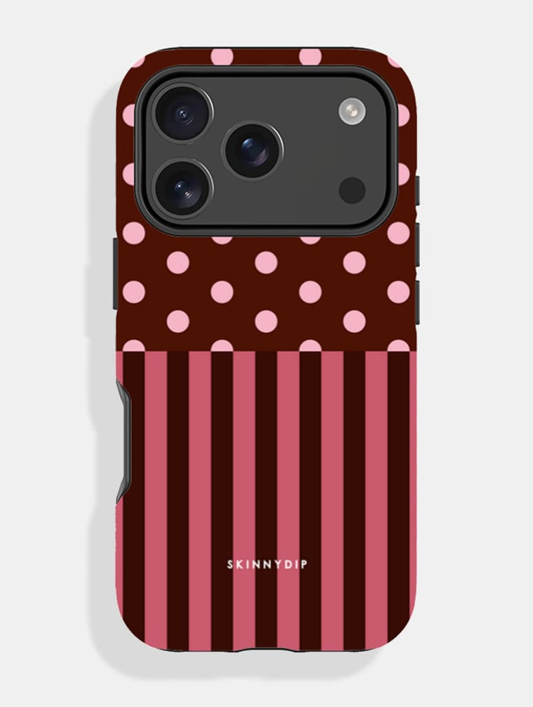 Mixed Pattern Blush And Brown Ultra Protective iPhone Case Phone Cases Skinnydip London