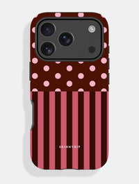 Mixed Pattern Blush And Brown Ultra Protective iPhone Case Phone Cases Skinnydip London