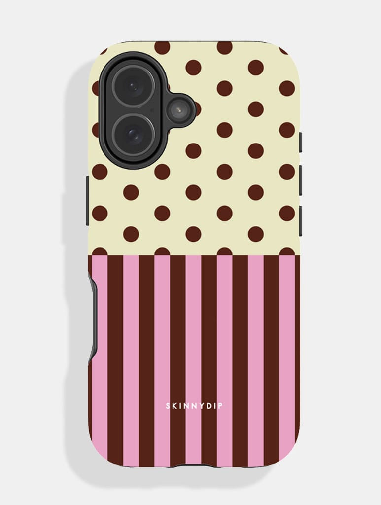Mixed Pattern Brown Pink And Green Ultra Protective iPhone Case Phone Cases Skinnydip London