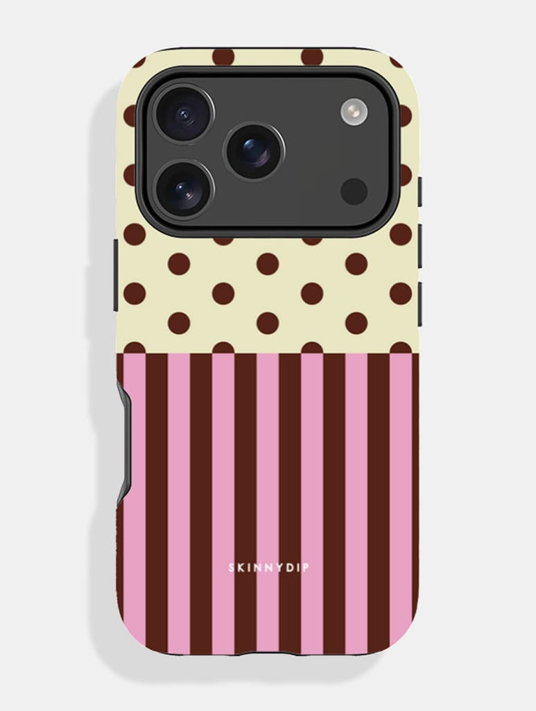 Mixed Pattern Brown Pink And Green Ultra Protective iPhone Case Phone Cases Skinnydip London