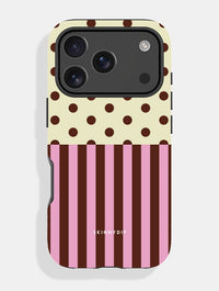 Mixed Pattern Brown Pink And Green Ultra Protective iPhone Case Phone Cases Skinnydip London