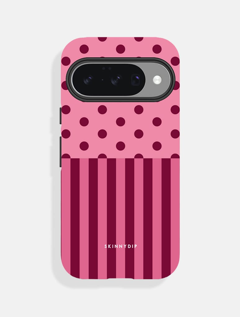 Mixed Pattern Pink And Burgundy Ultra Protective Google Pixel Case Phone Cases Skinnydip London