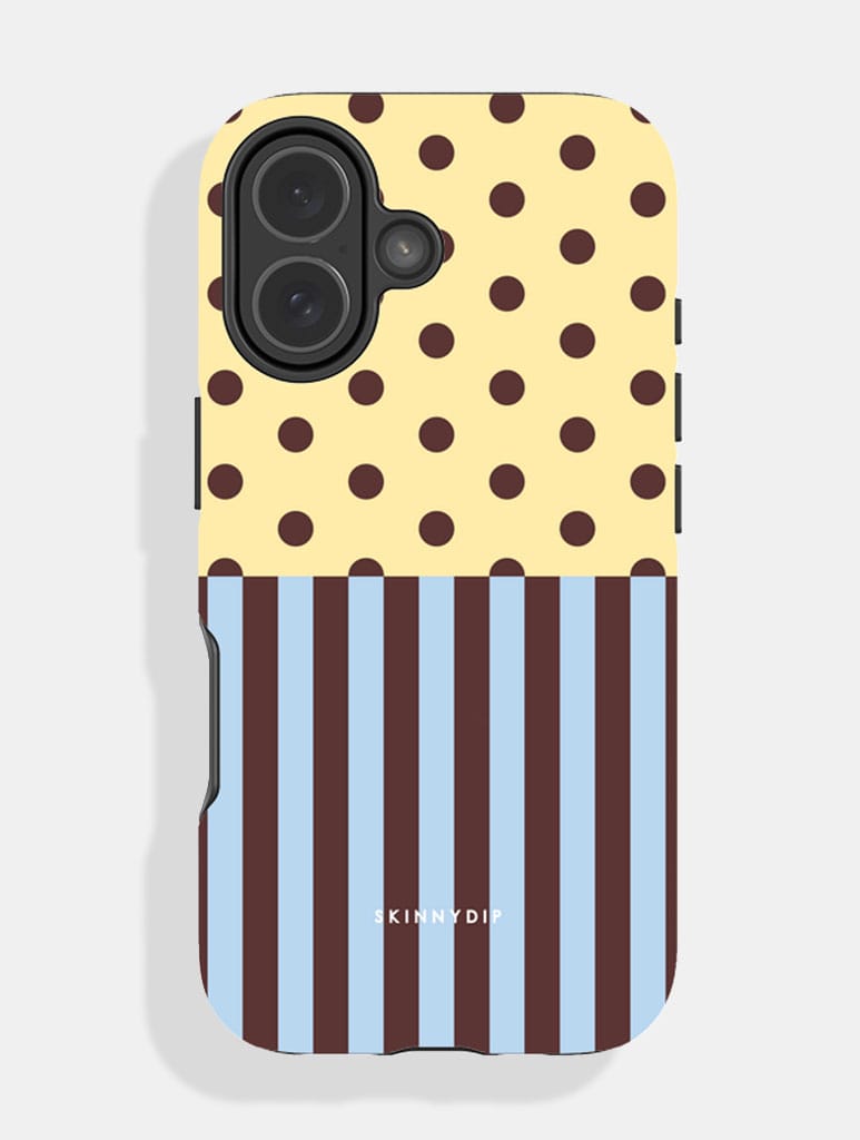 Mixed Pattern Yellow Blue And Brown Ultra Protective iPhone Case Phone Cases Skinnydip London