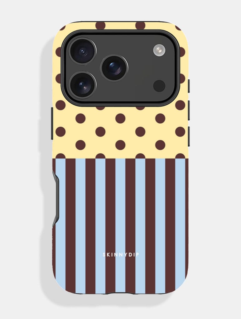 Mixed Pattern Yellow Blue And Brown Ultra Protective iPhone Case Phone Cases Skinnydip London