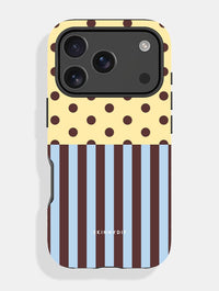 Mixed Pattern Yellow Blue And Brown Ultra Protective iPhone Case Phone Cases Skinnydip London