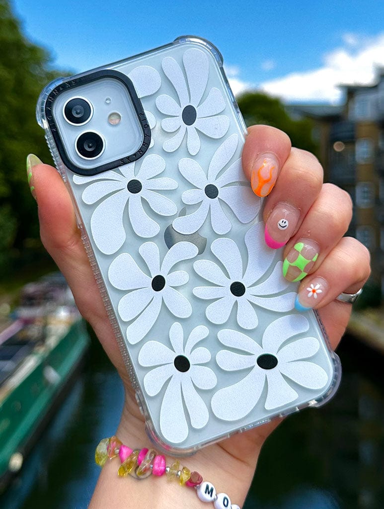 Monochrome Daisy Shock iPhone Case Phone Cases Skinnydip London