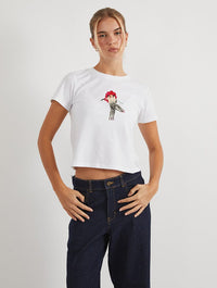 Moulin Rouge x Skinnydip Dancers Baby T-Shirt In White Tops & T-Shirts Skinnydip London