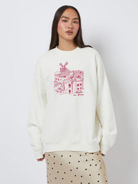 Moulin Rouge x Skinnydip Windmill Sweatshirt In White Hoodies & Sweatshirts Skinnydip London
