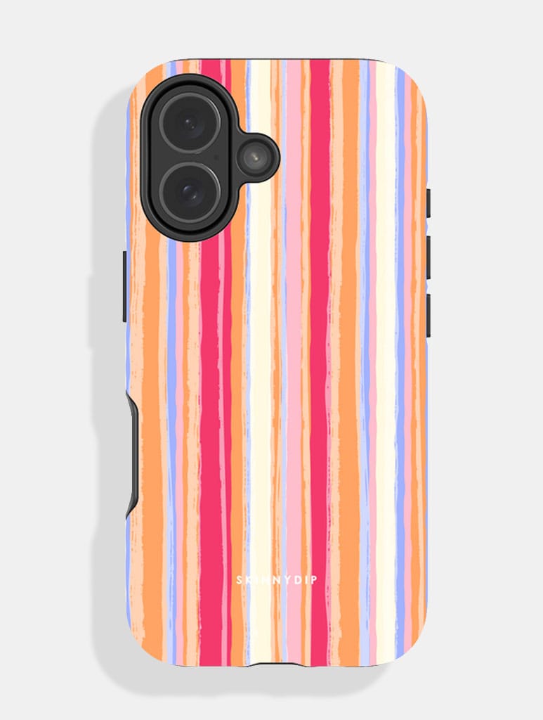 Multi Stripe Peaceful Pink Ultra Protective iPhone Case Phone Cases Skinnydip London
