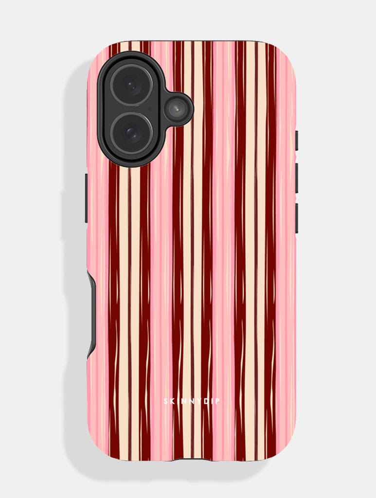 Multi Stripe Pink And Brown Ultra Protective iPhone Case Phone Cases Skinnydip London