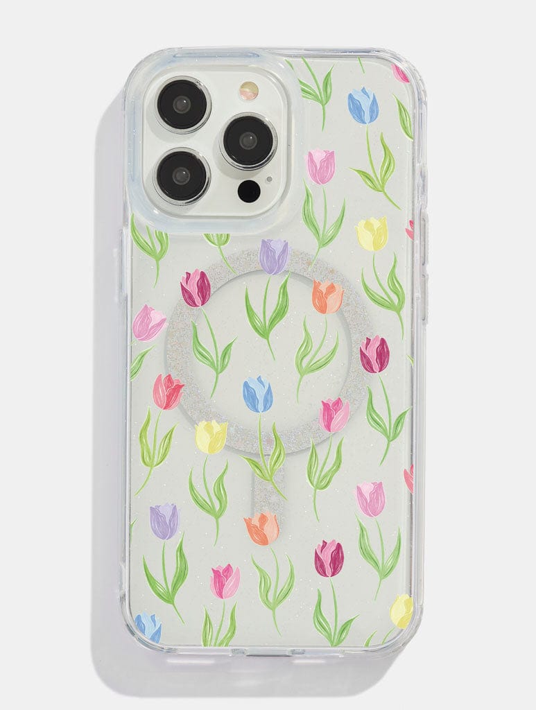 Multicolour Tulips Glitter MagSafe iPhone Case Phone Cases Skinnydip London