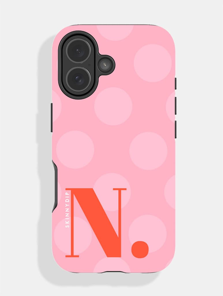 'N' Initial Patterned Pink Ultra Protective iPhone Case Phone Cases Skinnydip London