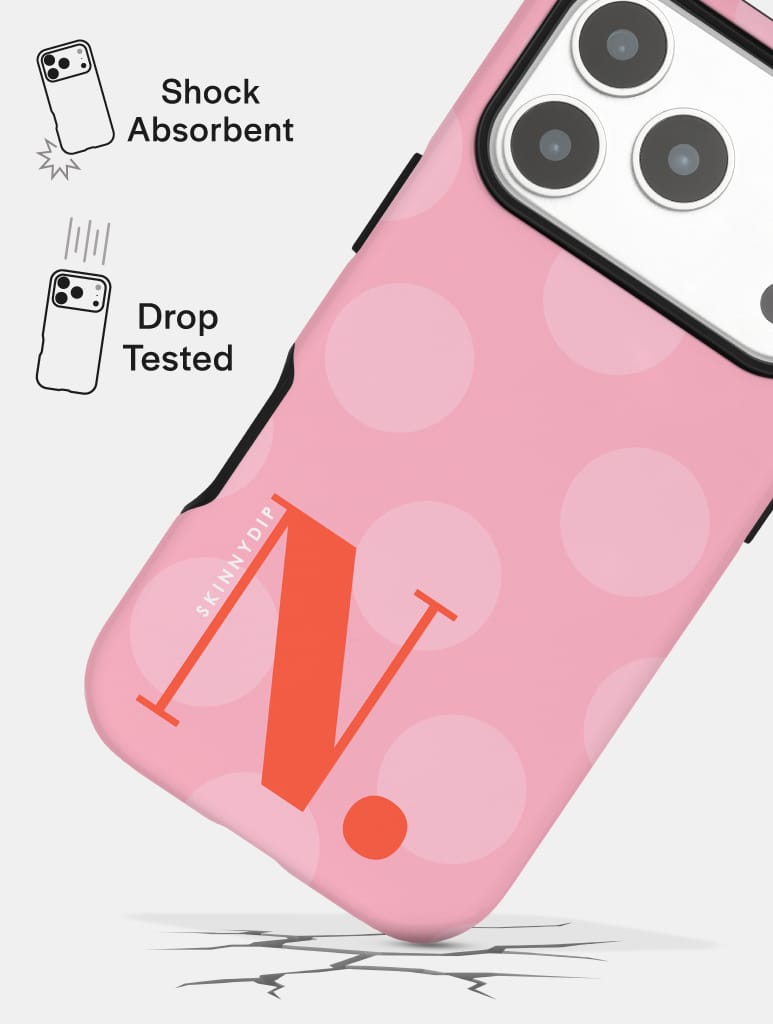 'N' Initial Patterned Pink Ultra Protective iPhone Case Phone Cases Skinnydip London