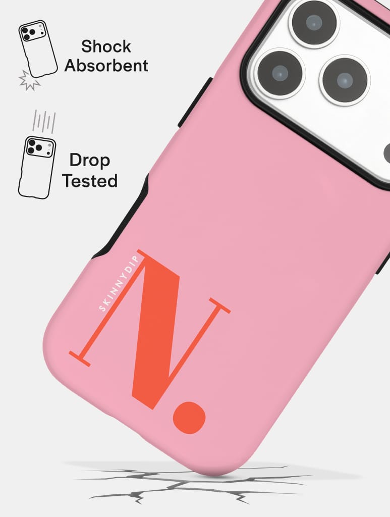 'N' Initial Pink Ultra Protective iPhone Case Phone Cases Skinnydip London