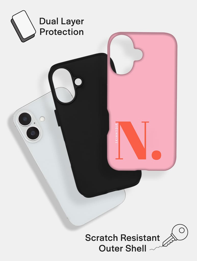 'N' Initial Pink Ultra Protective iPhone Case Phone Cases Skinnydip London