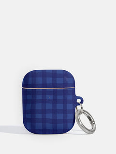 Navy Blue Gingham AirPods Case AirPods Cases Skinnydip London