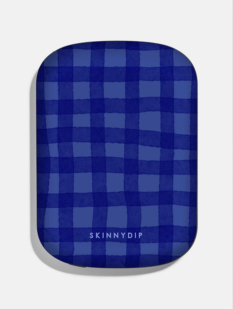 Navy Gingham Portable Magsafe Charger Portable Chargers Skinnydip London