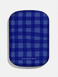 Navy Gingham Portable Magsafe Charger Portable Chargers Skinnydip London