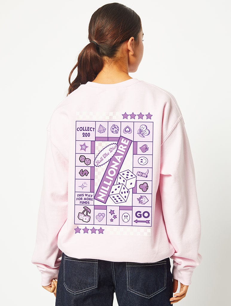 Nillionaire Sweatshirt in Pink Hoodies & Sweatshirts Skinnydip London