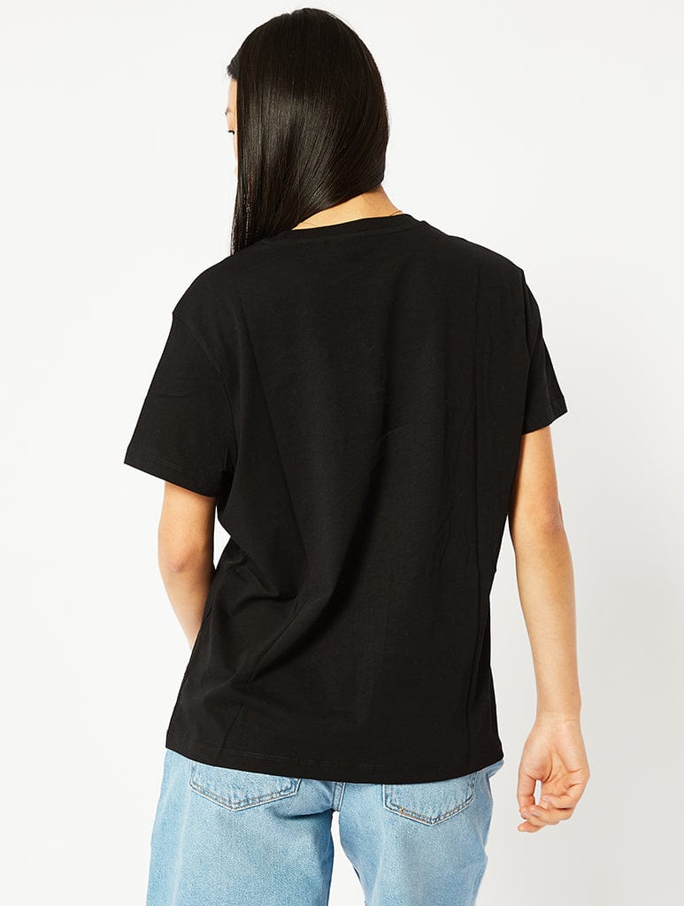 No One Cares Black T-Shirt Tops & T-Shirts Skinnydip London