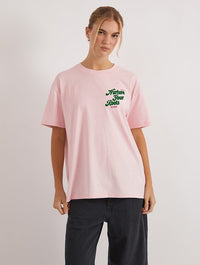 Nurture Your Roots T-Shirt In Pink Tops & T-Shirts Skinnydip London
