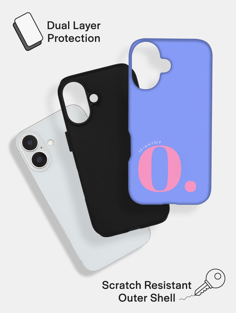 'O' Initial Blue Ultra Protective iPhone Case Phone Cases Skinnydip London