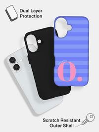 'O' Initial Patterned Blue Ultra Protective iPhone Case Phone Cases Skinnydip London