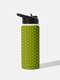 Olive Green Mini Dots 18oz Stainless Steel Water bottle Water Bottles Skinnydip London