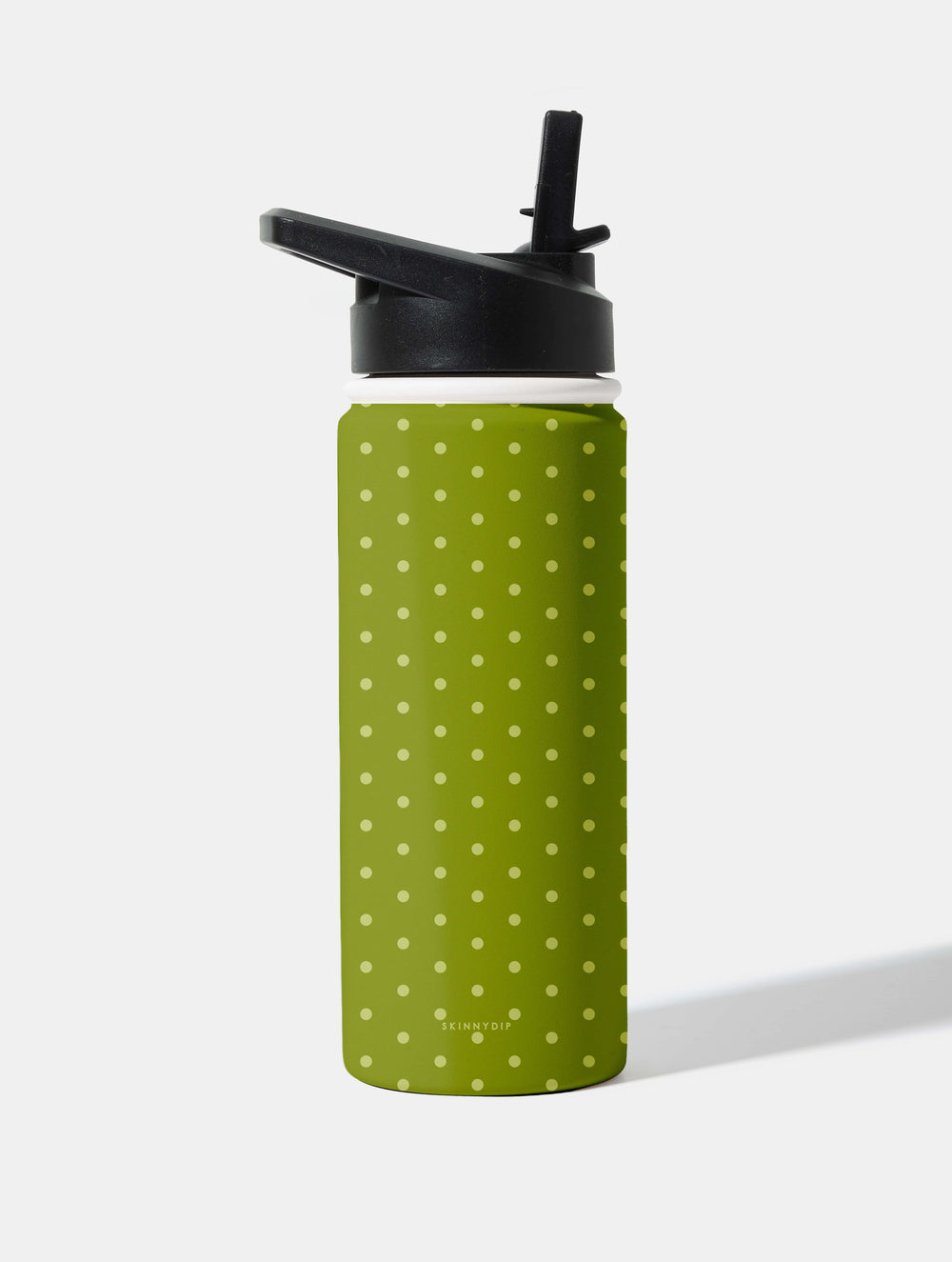 Olive Green Mini Dots 18oz Stainless Steel Water bottle Water Bottles Skinnydip London