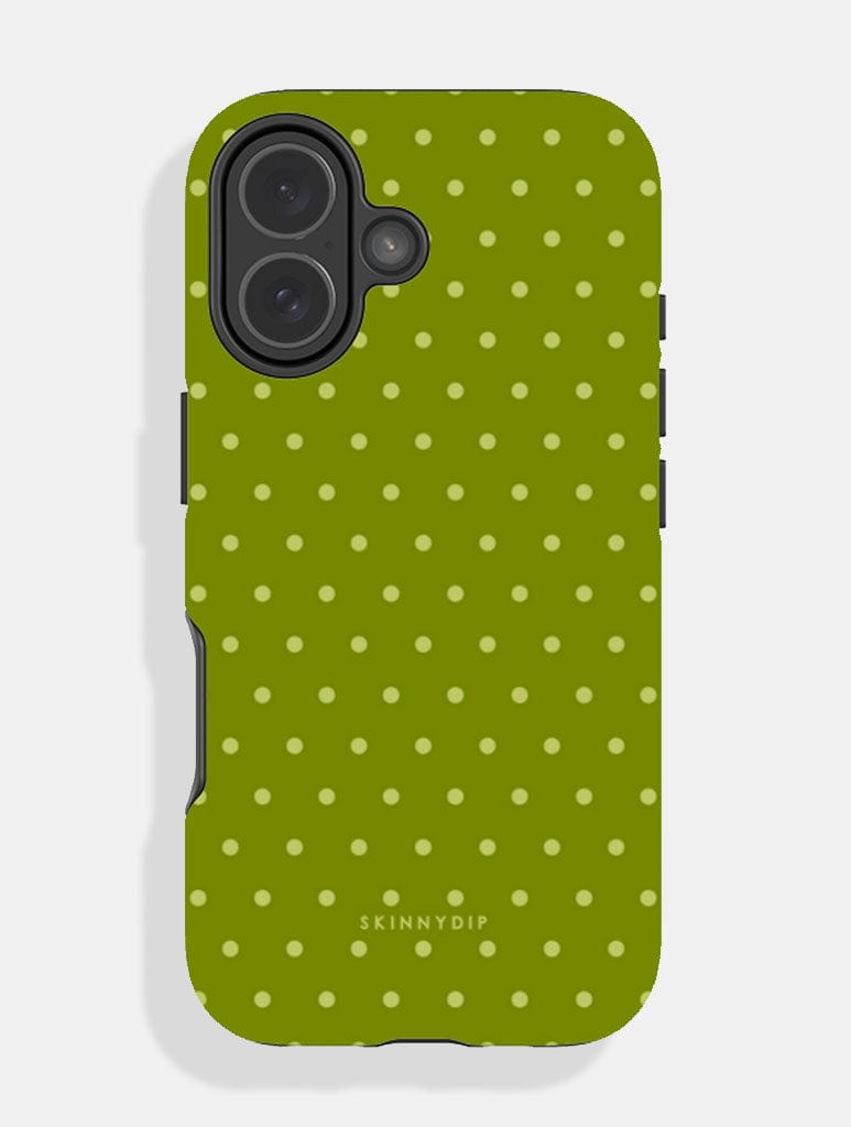 Olive Green Mini Dots Ultra Protective iPhone Case Phone Cases Skinnydip London