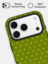 Olive Green Mini Dots Ultra Protective iPhone Case Phone Cases Skinnydip London