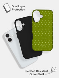 Olive Green Mini Dots Ultra Protective iPhone Case Phone Cases Skinnydip London