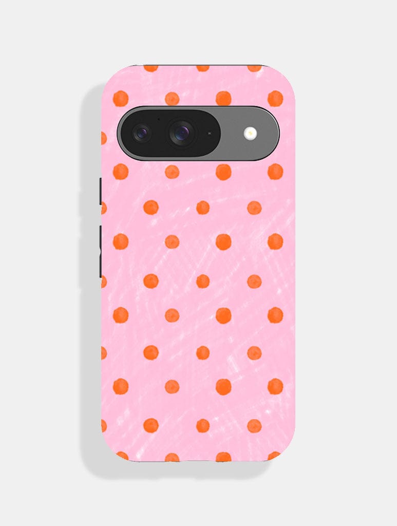Orange And Pink Painted Polka Dot Ultra Protective Google Pixel Case Phone Cases Skinnydip London