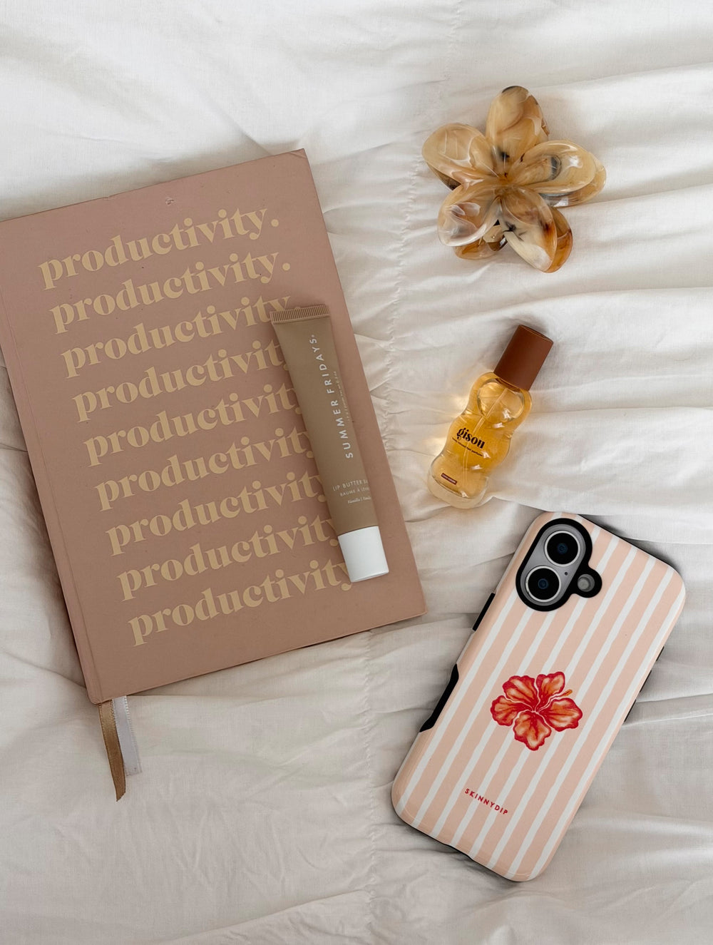 Orange Hibiscus Flower Stripe Ultra Protective iPhone Case Phone Cases Skinnydip London
