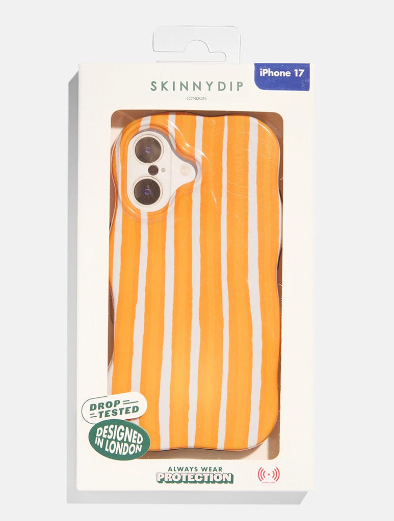 Orange Stripe Ultra Protective iPhone Case Phone Cases Skinnydip London