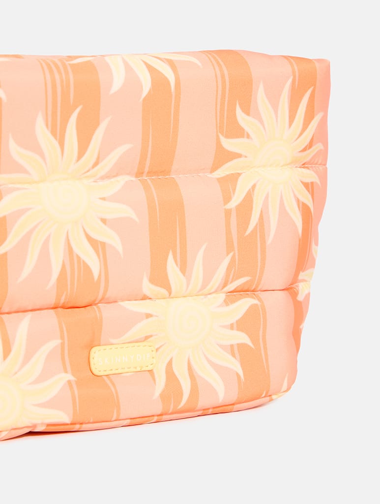 Orange Sunshine Stripe Pillow Pouch Makeup Bag Makeup Bags & Wash Bags Skinnydip London