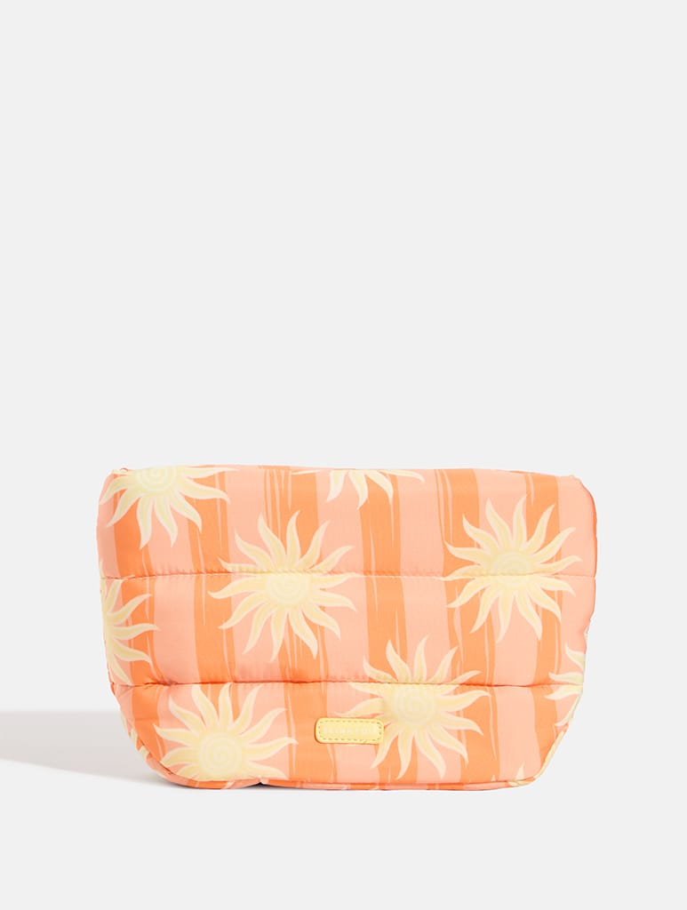 Orange Sunshine Stripe Pillow Pouch Makeup Bag Makeup Bags & Wash Bags Skinnydip London