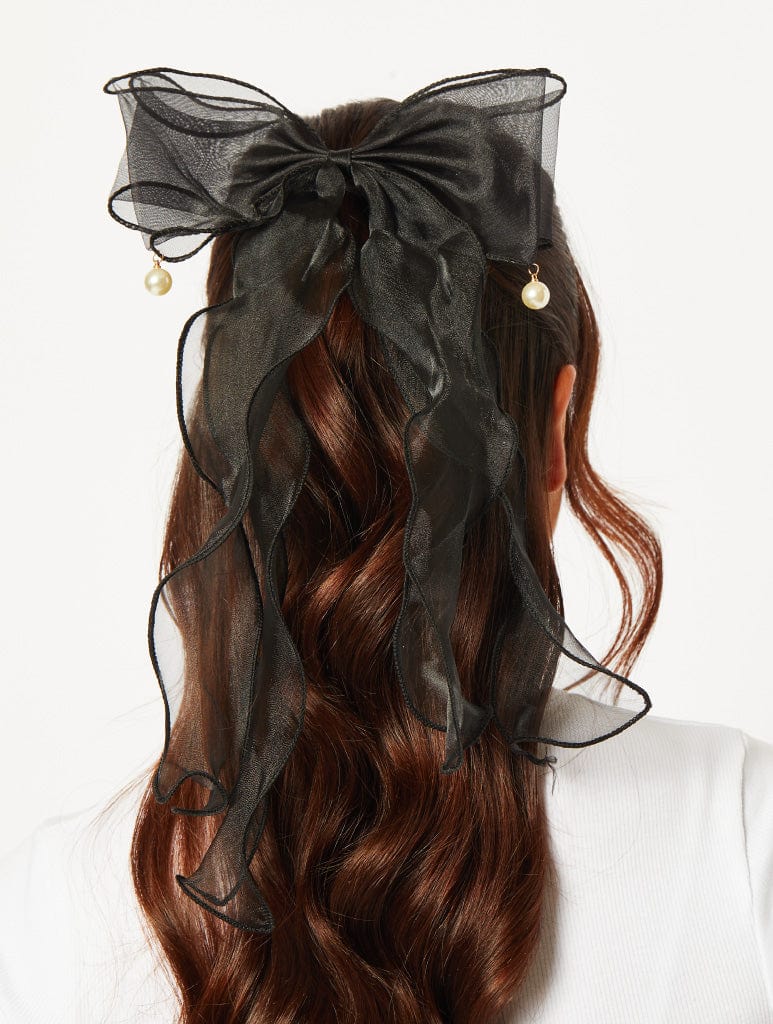 Organza Oversized Bow Hair Clip with Pearls Gift Sets Skinnydip London