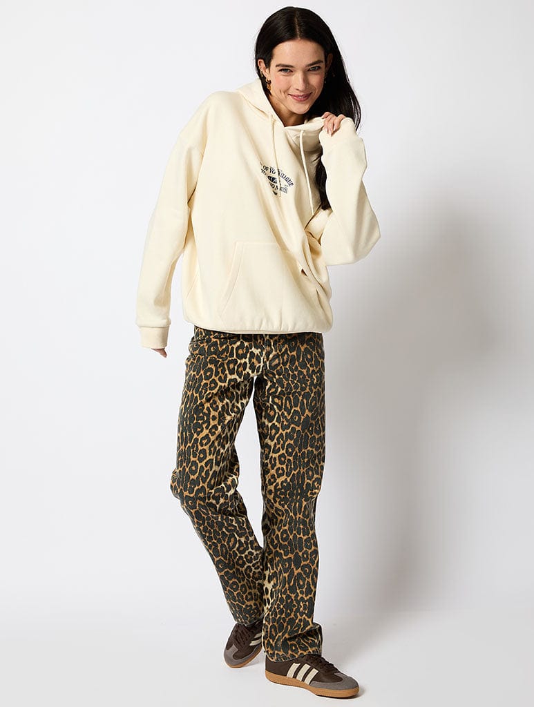 Out Of Your League Pickleball Hoodie in Ecru | Cosy Slogan Hoodies