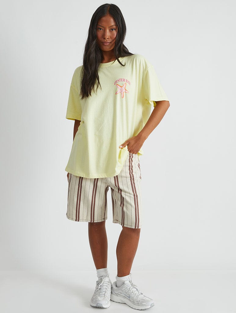 Oyster Bay T-Shirt in Yellow Tops & T-Shirts Skinnydip London