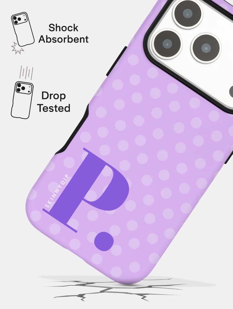 'P' Initial Patterned Purple Ultra Protective iPhone Case Phone Cases Skinnydip London