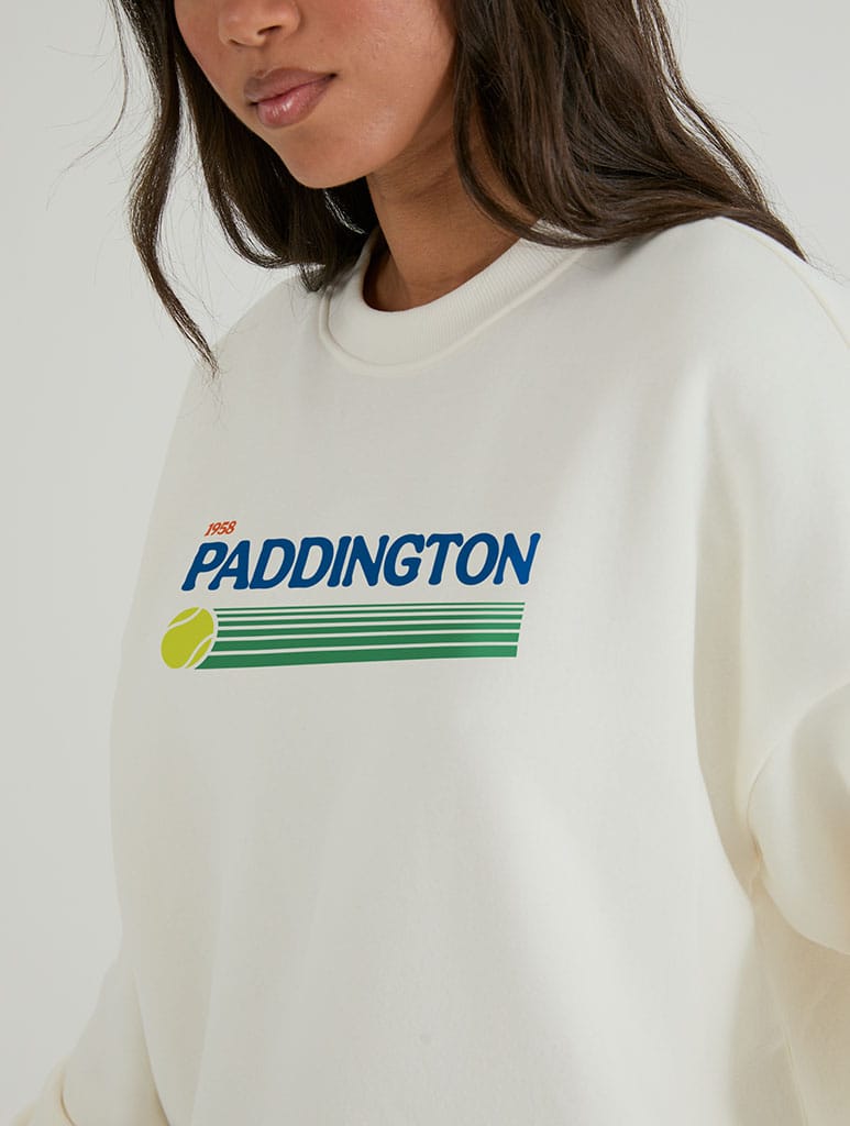 Paddington x Skinnydip Athletic Dept Champion Sweatshirt In White Hoodies & Sweatshirts Skinnydip London