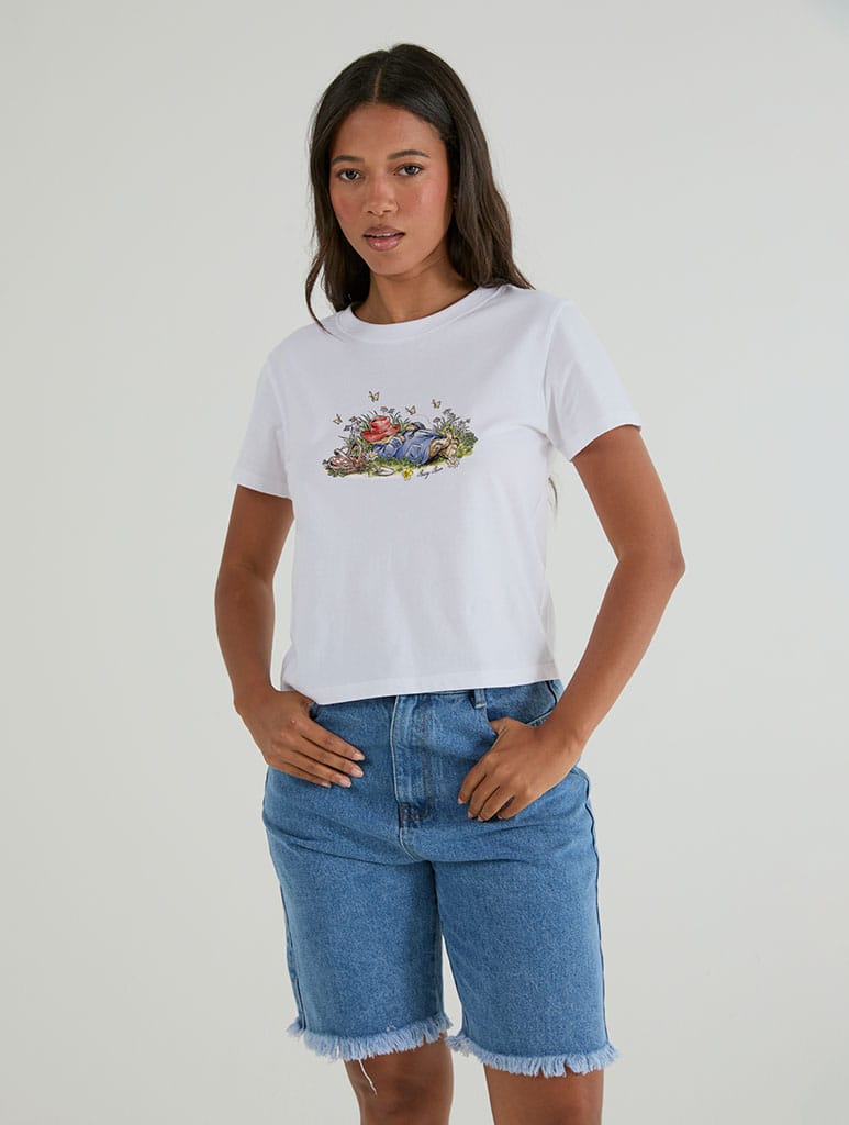 Paddington x Skinnydip Busy Bear Baby T-Shirt In White Tops & T-Shirts Skinnydip London