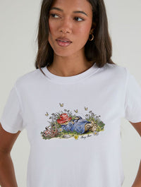 Paddington x Skinnydip Busy Bear Baby T-Shirt In White Tops & T-Shirts Skinnydip London